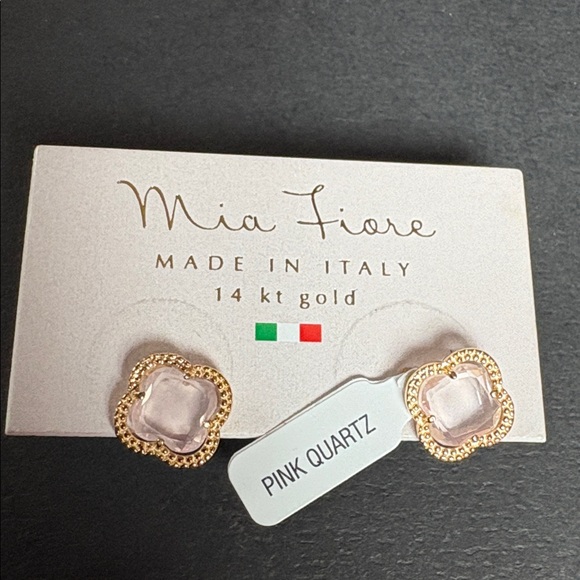 Mia Fiore 14kt Gold Pink Quartz Earrings